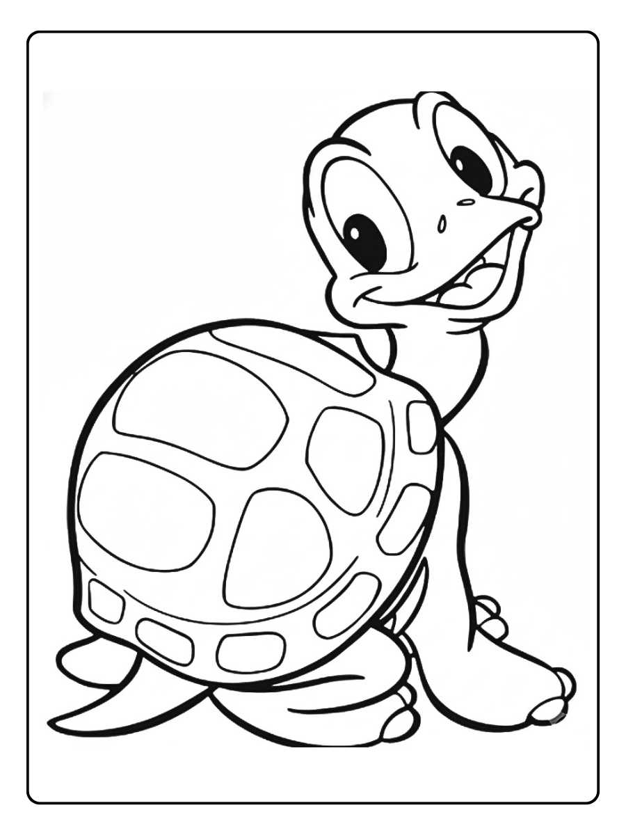 schildpad kleurplaat grote schildpad dikke poten