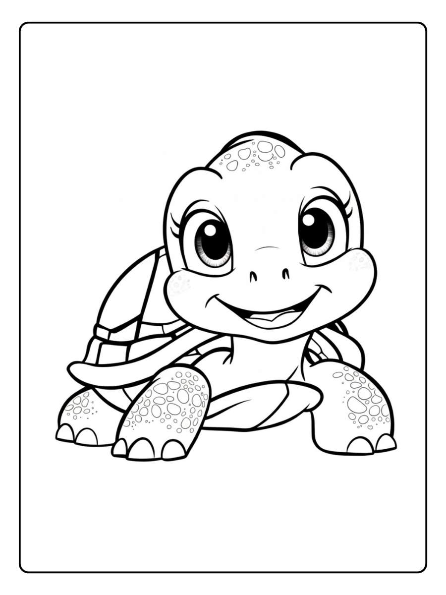 schildpad kleurplaat lachende schildpad groot hoofd