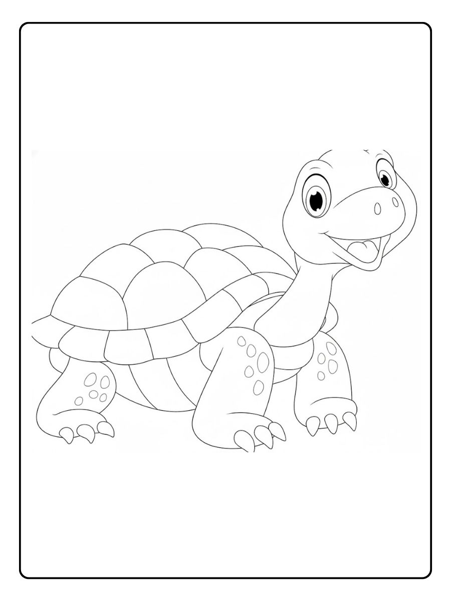 schildpad kleurplaat lieve schildpad cartoon