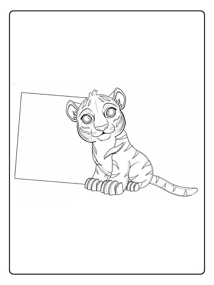 tijger fantasie kleurplaat tijger