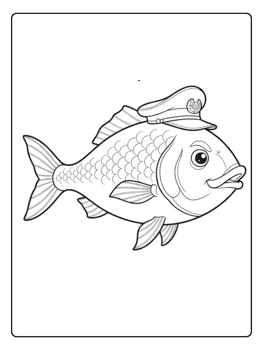 waterdieren kleurplaat vis