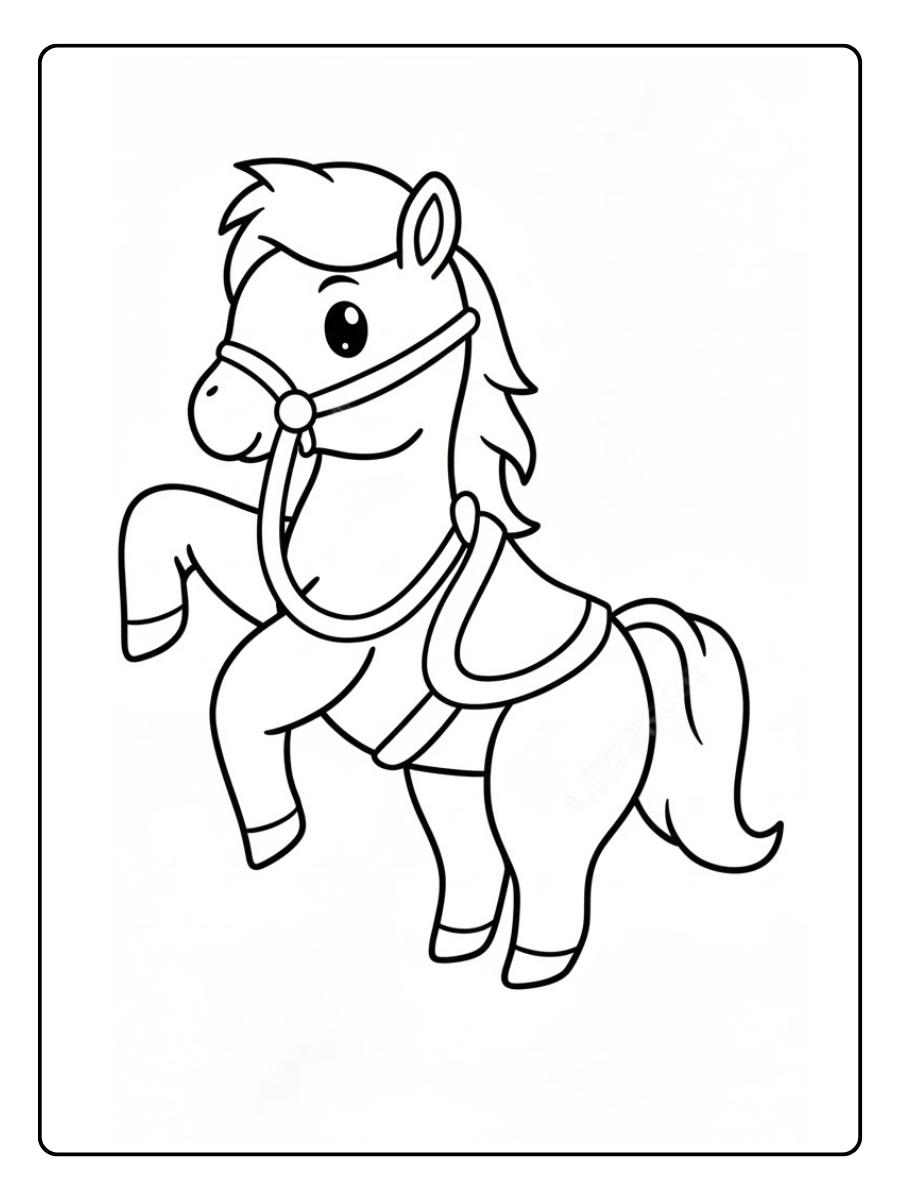 zebra kleurplaat paard familie